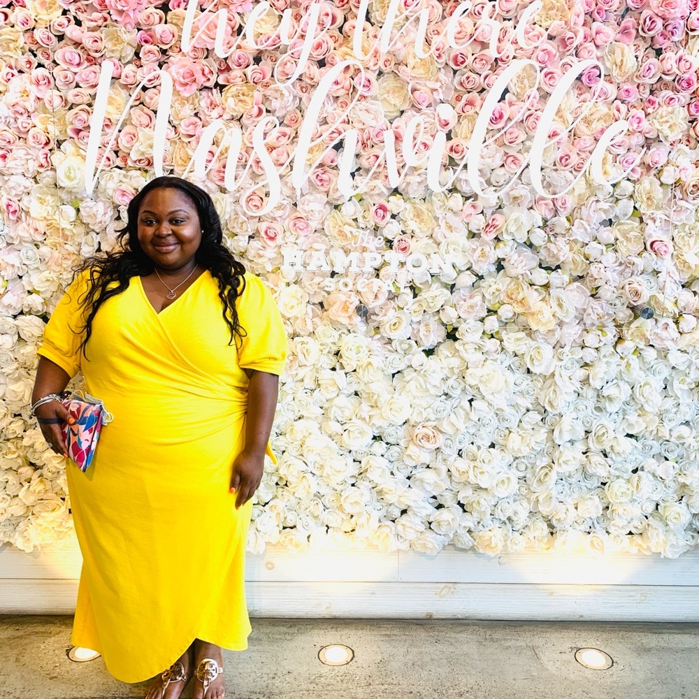 Chic yellow faux Wrap Dress